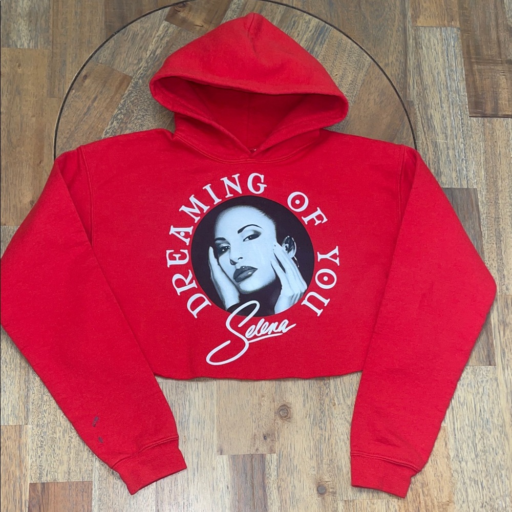 Selena Dreaming of You Red Cropped Hoodie‎